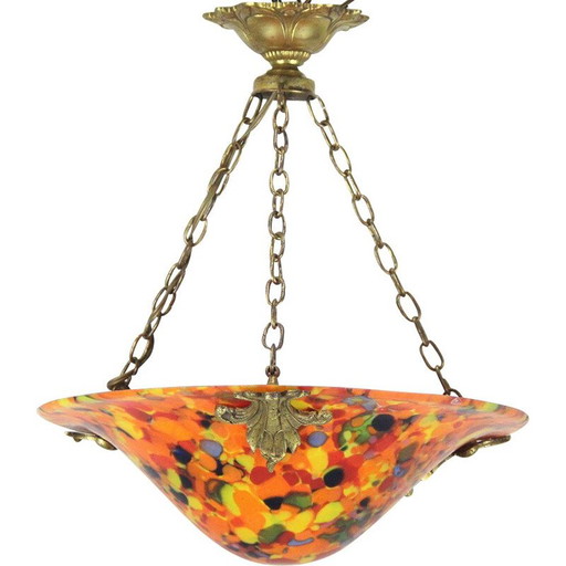 Lámpara de cristal Art Déco vintage de Clichy, Francia, 1930
