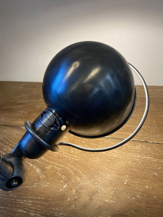 Image 1 of Lampe de bureau Jieldé jielde 2 bras de 40cm avec base étau graphite industriel Jean Louis Domecq 1950 vintage