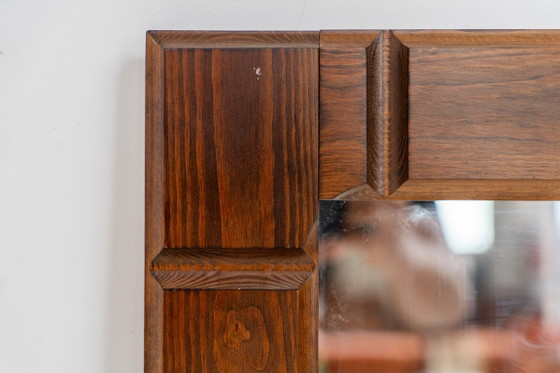 Image 1 of Sculptural graphic wall mirror (Sweden, 1960s).