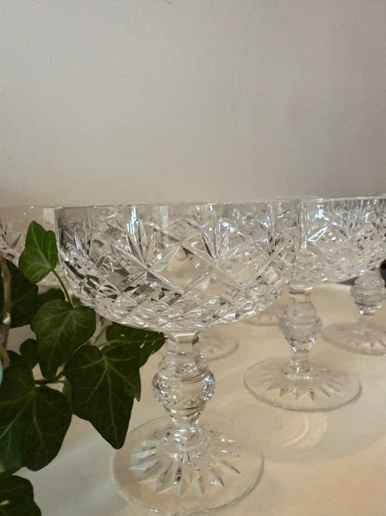 Set of 6 cut crystal coupe champagne glasses – Glass & Decanter, Vintage (photo 5 of 6)