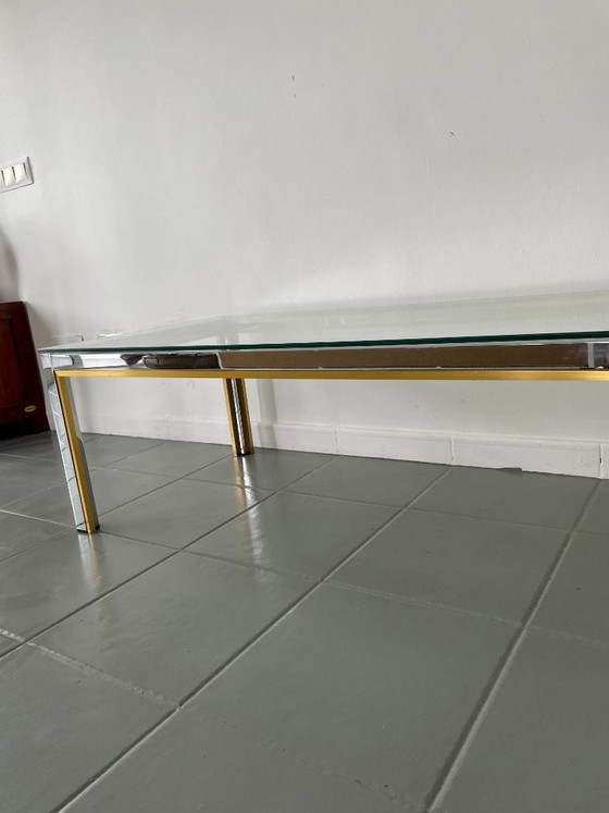 Image 1 of Romeo Rega coffee table in chrome and gold, Italy, 1970s
