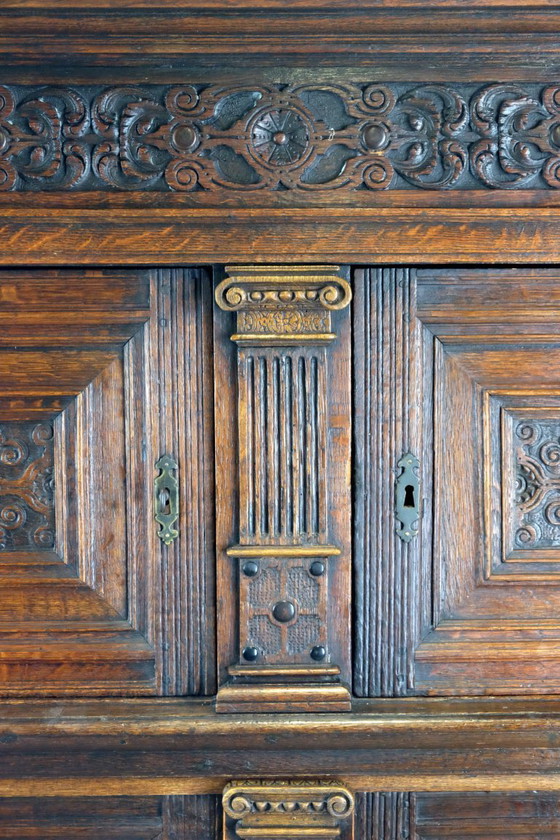 Image 1 of 17th century Dutch pilaster cabinet.