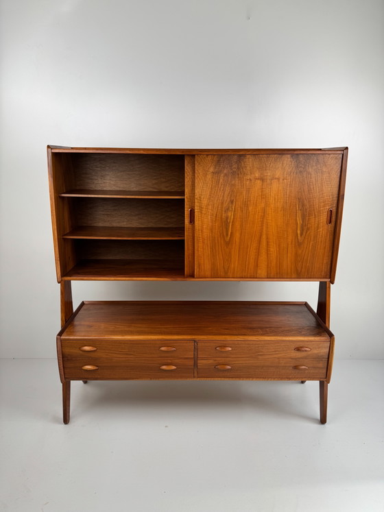 Image 1 of Buffet double modèle 53 par Harry Østergaard pour Randers Møbelfabrik – Design sculptural danois en teck