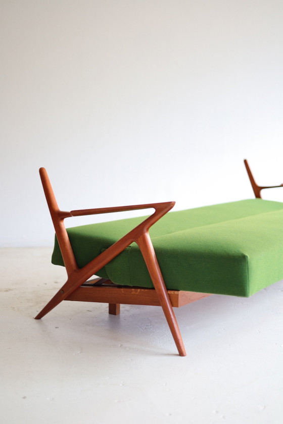 Vintage Z-Sofa/ Daybed Poul Jensen 1950s – Selig, Wood, Textile (photo 5 of 6)