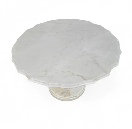 Neoklassieke Italiaanse wit Drapery marmeren Bijzet-/Salontafel – Koffietafelboeken, Marble (photo 16 of 17)