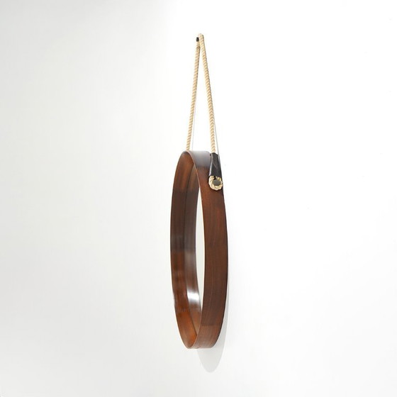 Image 1 of Round teak wall mirror, 1960s