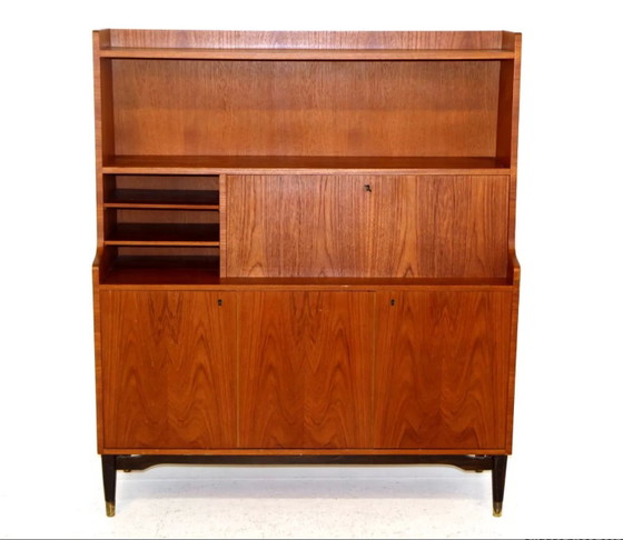 Scrittoio Segretario Scandinavo in Teak, Svezia, anni '50, Scrivanie, Ottone, Scandinavian (foto 2 di 4)