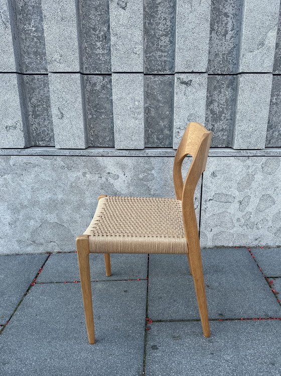 Image 1 of 4 eiken Niels Otto Moller eetkamerstoelen met papercord