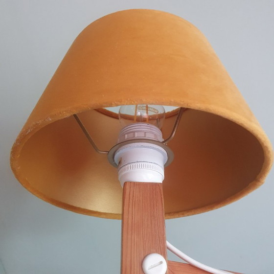 Image 1 of Lampe ciseaux vintage en bois Ikea des années 1980.