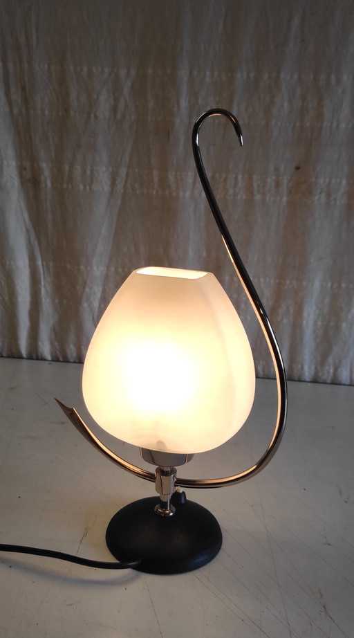Arlus table lamp in brass and opaline glass - 1950s/60s
