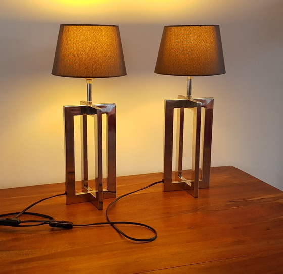 Image 1 of 2x Light Makers Solid Metal Table Lamps