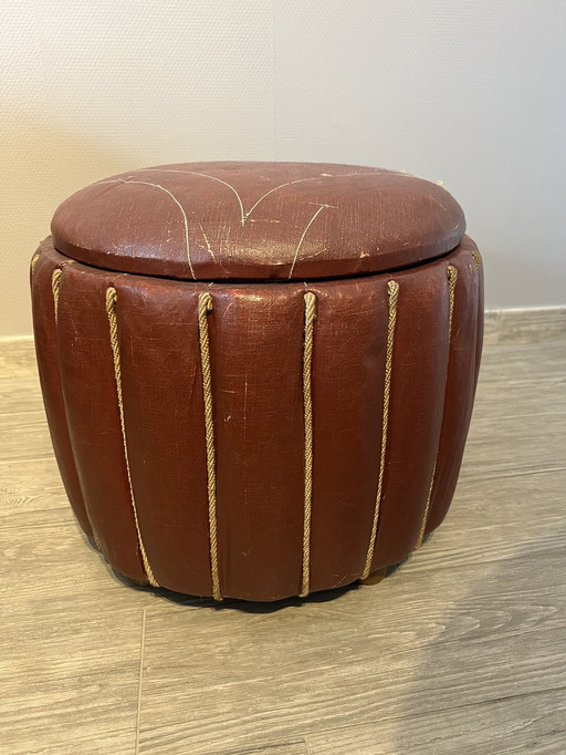 Circo vintage opberg poef zitzetel voetenbank jaren 50 60