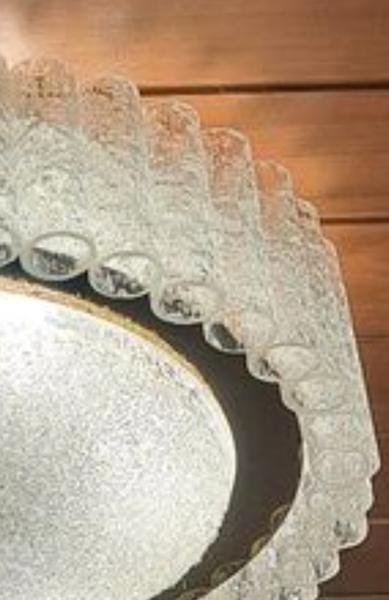 Image 1 of Lámpara de techo grande de cristal esmerilado Doria Leuchten – Estilo moderno de mediados de siglo / Hollywood Regency (Ø 60 cm)