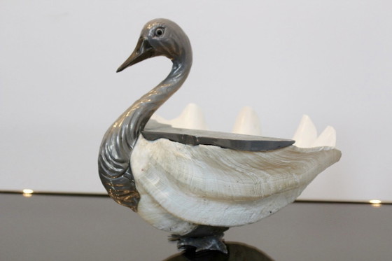 Cisne de concha gigante italiano de Gabriella Binazzi, Esculturas, Plateado (foto 5 de 9)