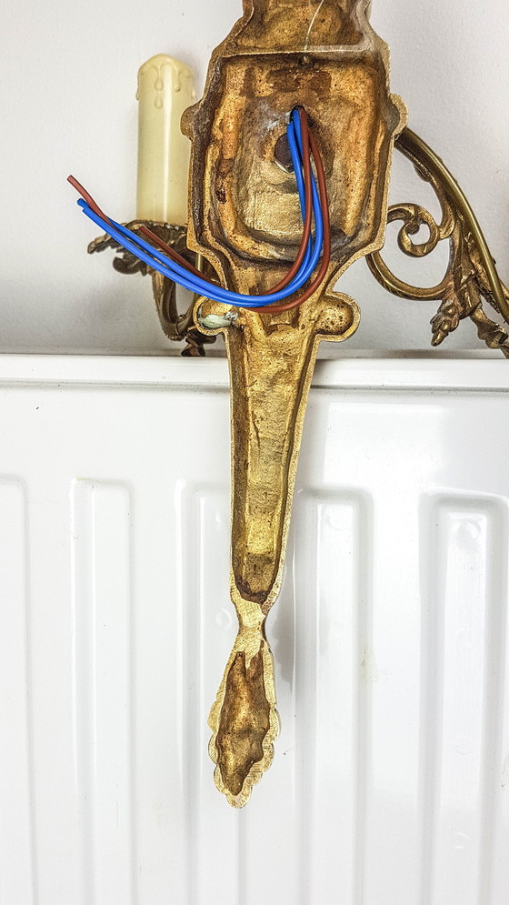 Image 1 of Lampada da parete in bronzo in stile impero vintage