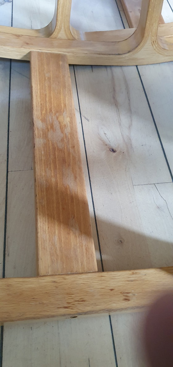 Image 1 of Actulum (4x) - Stokke (Varier) - Ergonomically shaped rocking chair by Peter Opsvik - green upholstery and wooden frame