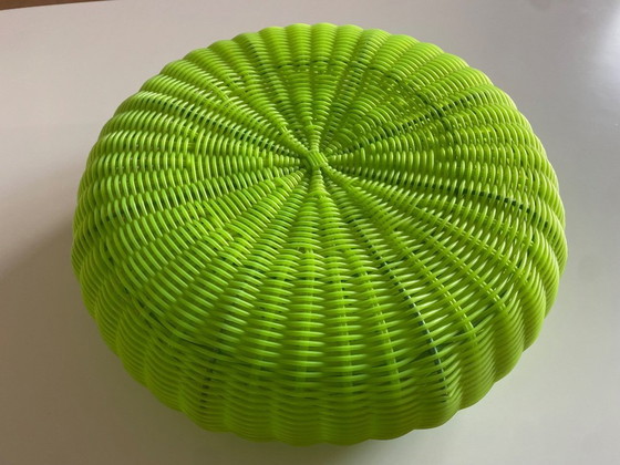 Image 1 of Vintage Ikea Wicker - Poef, kunststof vlechtwerk 1980 - 1990