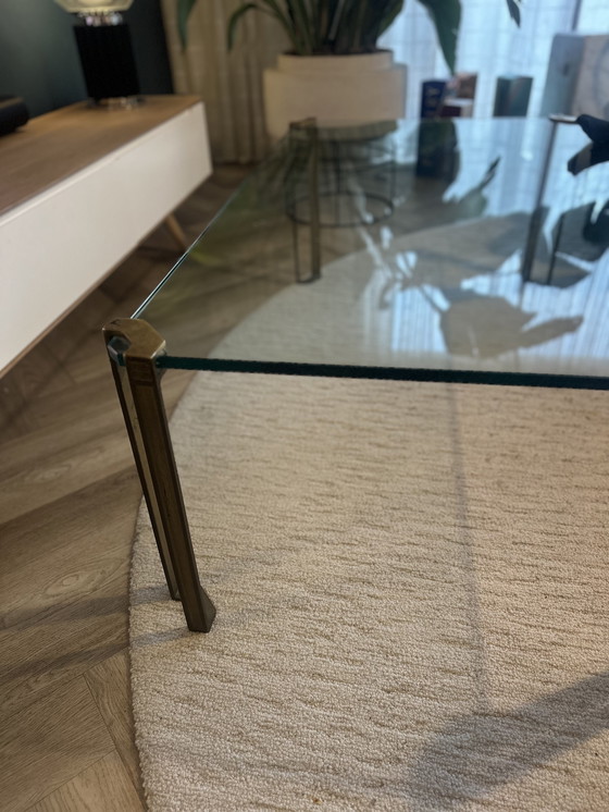 Image 1 of Table basse Peter Ghyczy T24 Pioneer – laiton et verre – années 1970