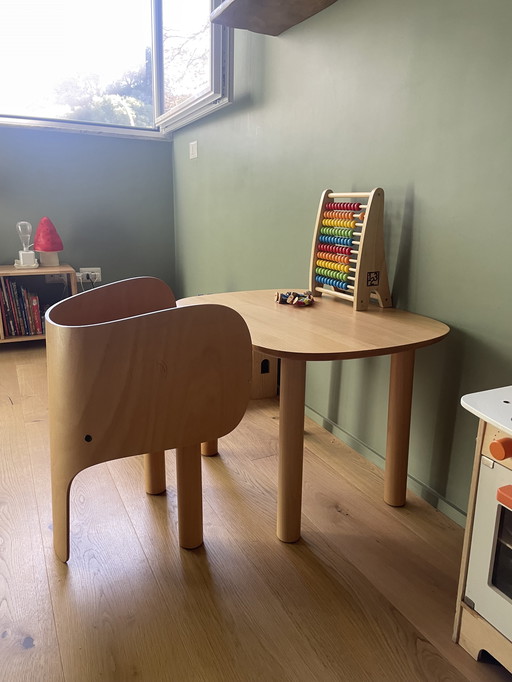 Children's desk with elephant chair