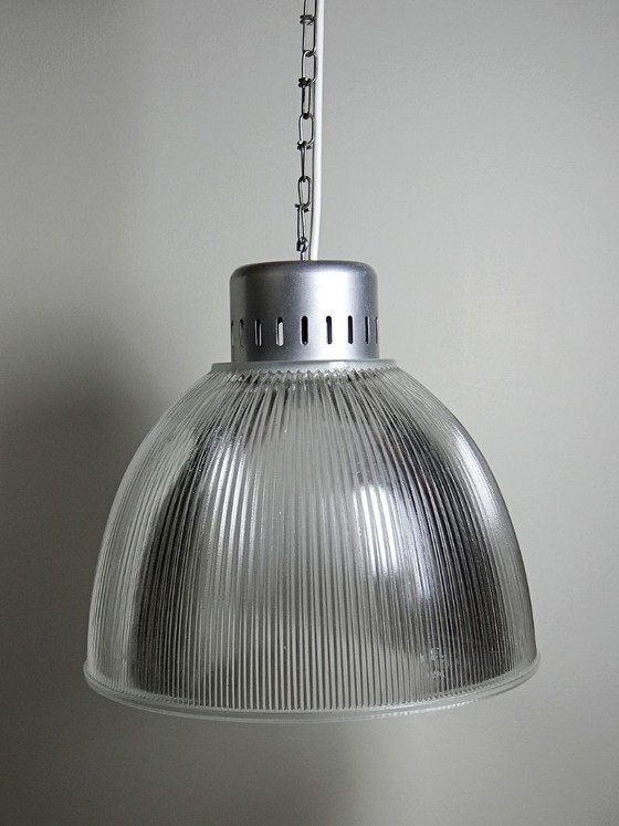 Image 1 of Industrial pendant light in prismatic glass, Holophane type, Thorn, 1998