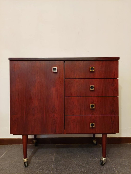 Mid-century chest of drawers on wheels, 1970s