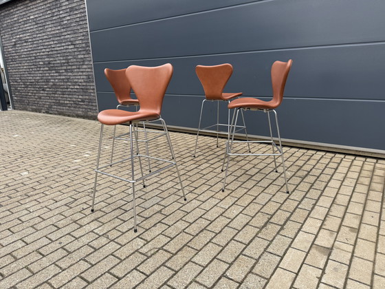 Image 1 of Fritz Hansen series 7 Bar stools Arne Jacobsen NEW!!