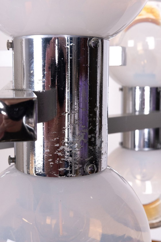 Image 1 of Lampadario di Murano Mazzega / Lampada a sospensione in vetro Space Age, anni '70, Italia