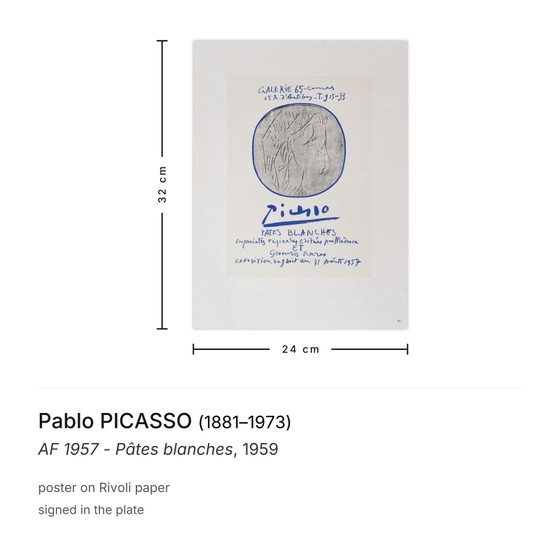 Image 1 of Pablo PICASSO AF 1957 - Pâtes blancheert poster 1959