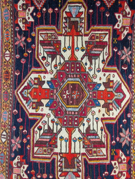 Image 1 of Gran cojín de suelo kilim soumak caucásico, de lana, mediados del siglo XX
