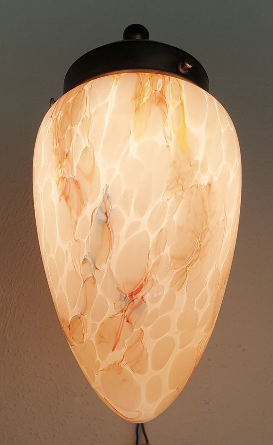 Image 1 of Art-Deco-Wandleuchte aus Opalglas