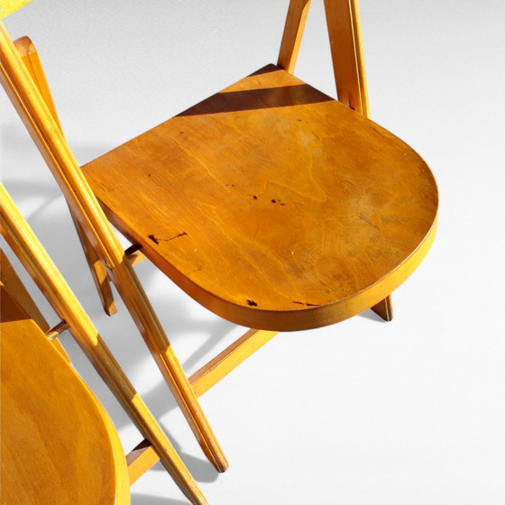 Image 1 of Coppia di sedie pieghevoli in legno di faggio di metà secolo