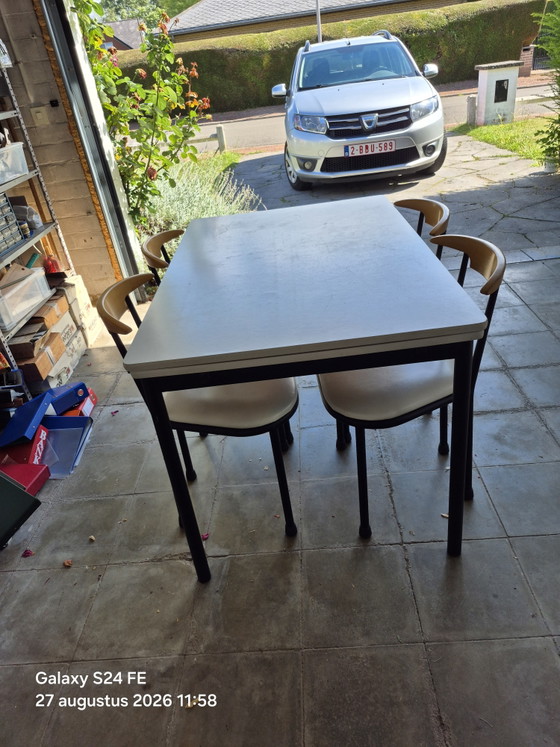 Vintage Tafel 4 Stoelen – tavo, Eettafels, Metal, Wood (photo 3 of 9)