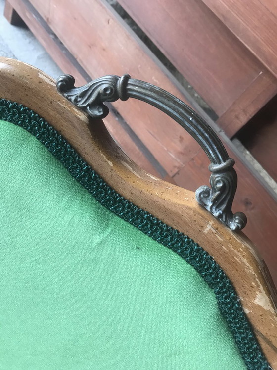 Antique French Green Armchair (photo 3 of 8)
