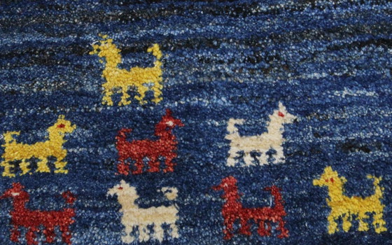 Image 1 of Original Perserteppich Gabbeh Ghashghai Orientteppich 124 cm x 90 cm Alt Natur