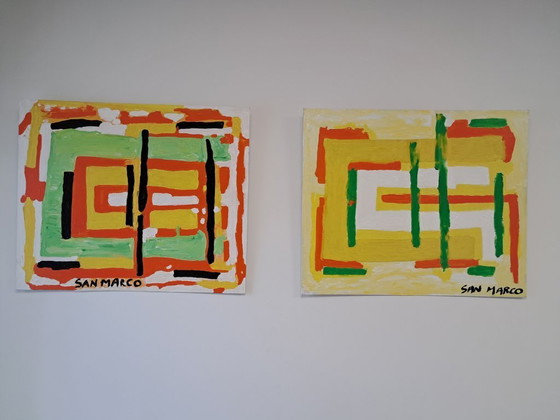 Image 1 of Enzo SAN MARCO – Grüne Abstraktion – Gemälde des Künstlers