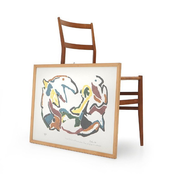 Image 1 of Ansgar Elde, monotype gravure en houtsnede van een monotype voor Il Bostrico, jaren 1990