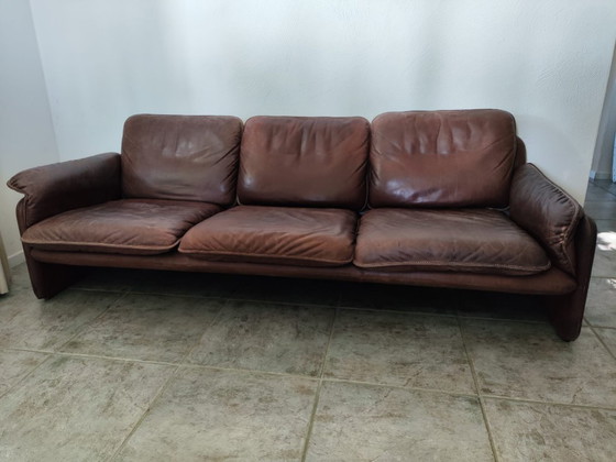 Image 1 of Ensemble de salon vintage De Sede - canapé 3 places + 2 fauteuils - cuir de buffle épais - 1970