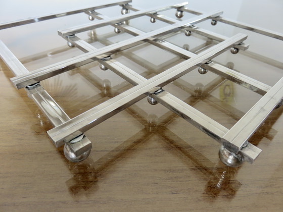 Image 1 of Jacques Adnet extendable silver-plated trivet, 40s 50s