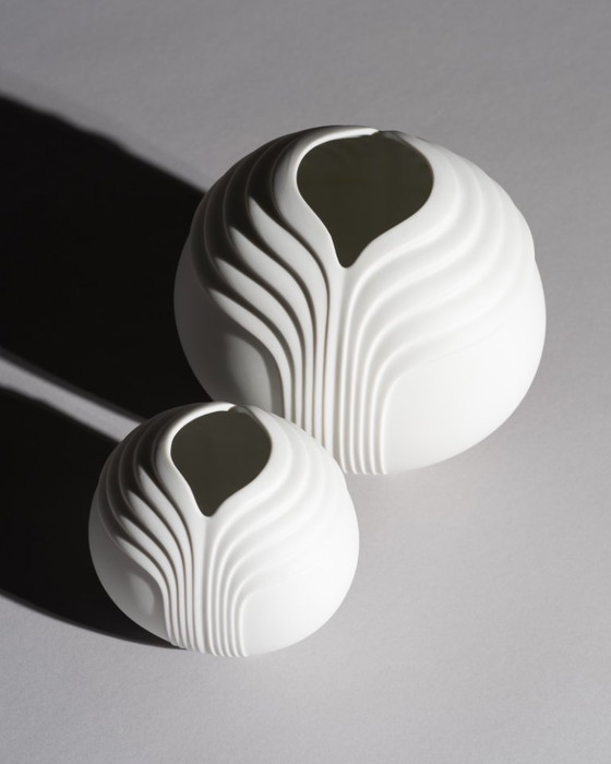 Image 1 of Rosenthal Studio-Linie Bisque Porcelain Vase Duo by Uta Feyl Minimalist Chic