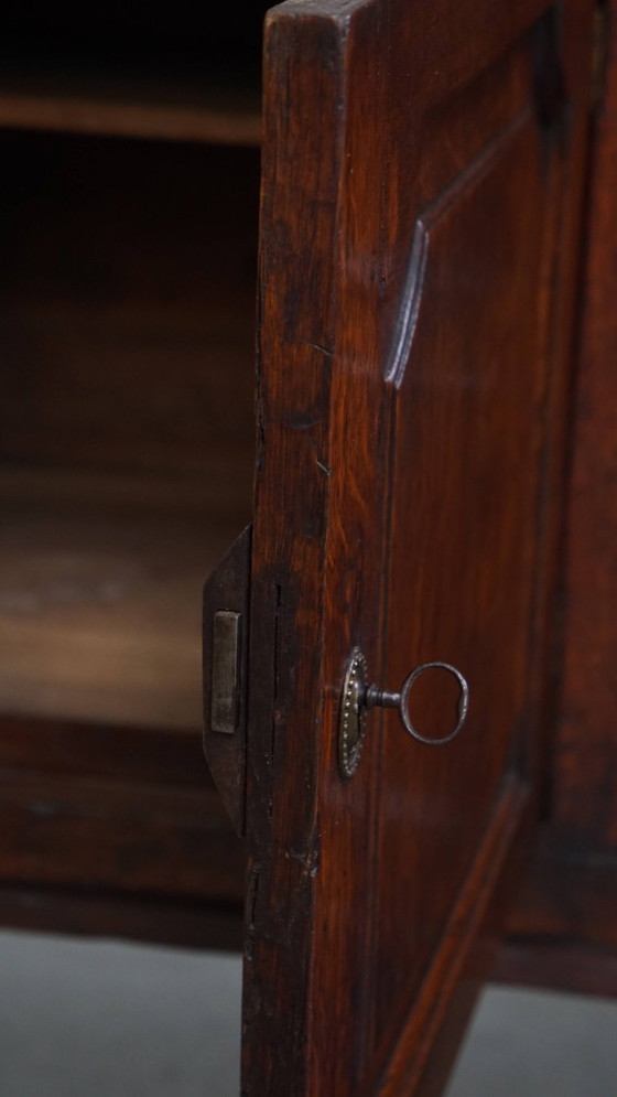 Image 1 of Buffet/ comptoir/ îlot de cuisine anglais ancien de la fin du XVIIIe siècle avec plateau en chêne massif