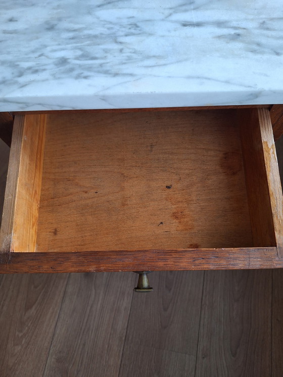 Image 1 of Comodino antico con piano in marmo