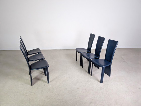 Image 1 of Conjunto original de 6 sillas Frag Psyra, diseño italiano, hechas a mano en los años 80.