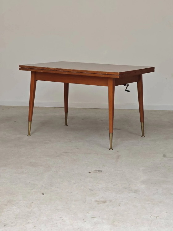 Couchtisch, Esstisch für 6 Personen, Ostdeutschland. – Esstische, Holz, Messing, Mid Century Modern (photo 4 of 21)