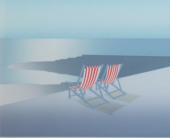 Image 1 of Lithographie "Rote Stühle" von Ole Kurtzau