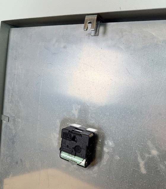 Image 1 of Large Grey Square Wall Clock from Pragotron, 1970s