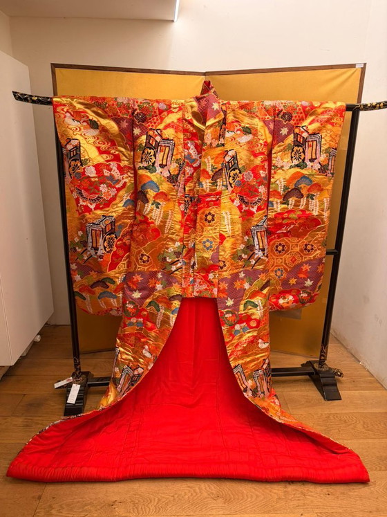 Originele Japanse trouwkimono, Wanddecoratie, Zijde, Meerdere kleuren (foto 6 van 6)