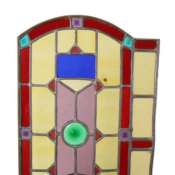 Groot Kleurrijk Glasraam Glas in Lood Medaillon – Decoratieve objecten (photo 6 of 20)