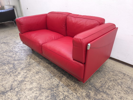 Image 1 of Poltrona Frau Twice sofa two seater designer sofa leather sofa couch red