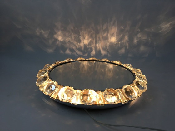 Image 1 of Bakalowits Crystal Diamond Backlit Mirror Glass Chrome, Austria, 1950