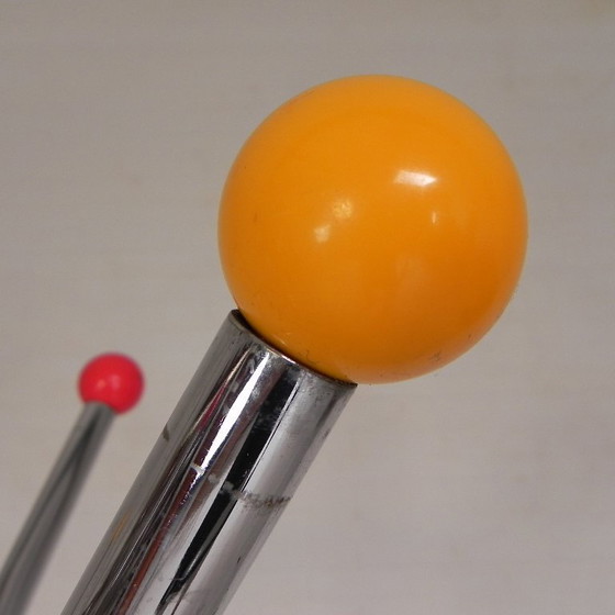 Image 1 of Rare chrome coat rack with colored balls, 1950s